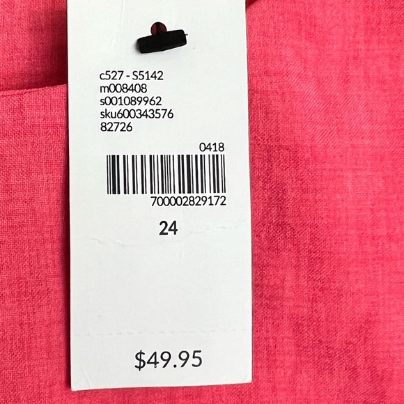 Lane Bryant Coral Pink Sleeveless Split Side Top - Size 24 NWT. - Picture 4 of 8